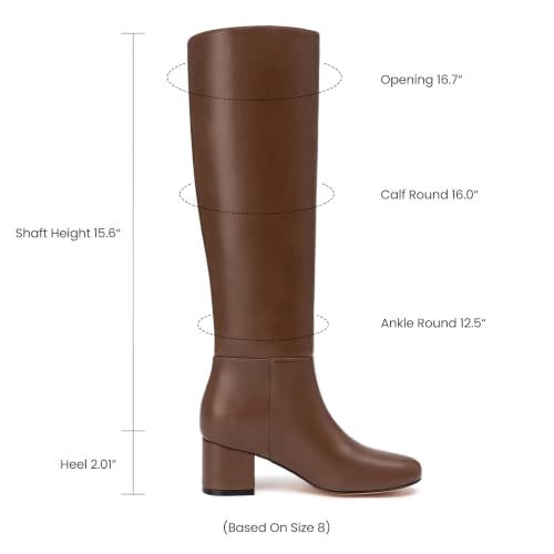 Athlefit Knee High Boots Women Low Heel Tall Fall Boots for Women Tan 7 — view 3