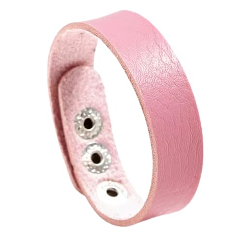Image of THE MEN THING BLAZEFIT STRAP - 18mm Genuine Leather Bracelet with Stainless Steel Stud Button Closure for Men & Boys (6.6 /7.1 /7.6 inch)