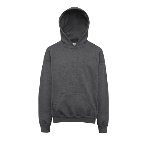 Gildan Heavy Blend Childrens Unisex Hooded Sweatshirt Top / Hoodie (L) (Dark Heather)
