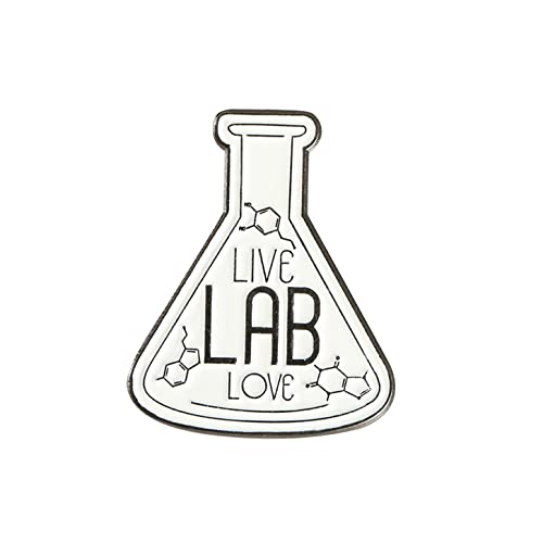Image of Lab Brooch Conical Flask Pin Cartoon Scientist Beaker Gift