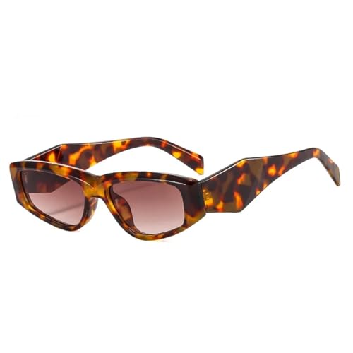 Lunettes de soleil œil de chat rétro irrégulières UV400 pour femme et homme style léopard