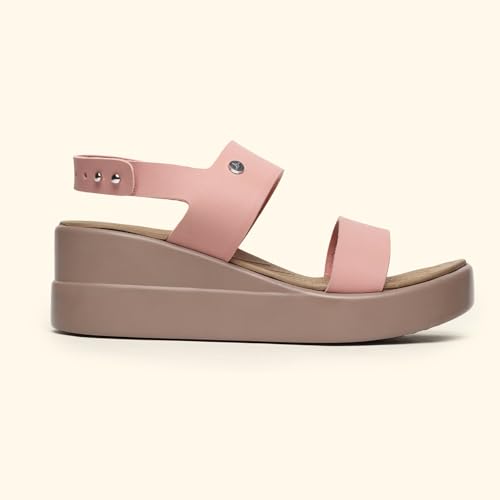 Image of YOHO Bliss Platform Heel Sandals for Women | Orthopedic Cushioned Footbed Footwear | Comfortable Open Toe Wedges | 006