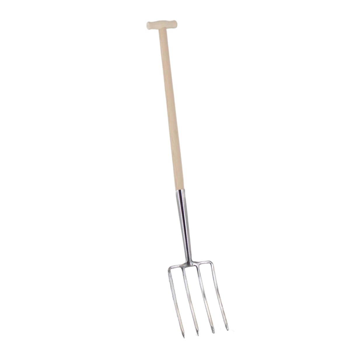 Rekord - Grabegabel aus Edelstahl - 4 Zinken, 76 cm Eschenholz T-Stiel