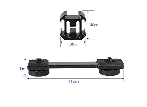 Eidyer Dreifach-Blitzschuh-Adapter, Konverter, 3-in-1 Fülllicht-Mikrofon-Befestigungshalterung, Kamerablitz, Blitzschuh… – Bild 3