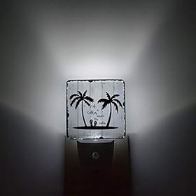 Summer Palm Tree Plug-in Night Light Lamp with Sensor,White Wooden Board Wall LED Nightlights Auto Dusk to Dawn Sensor… 310vaR9idjL. SS280