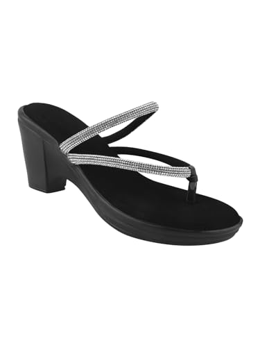 Image of TRYME Gorgeous Wedge Slip On Sandal Embellished Rhinestones Strap Platform Party Heels For Womens & Girls