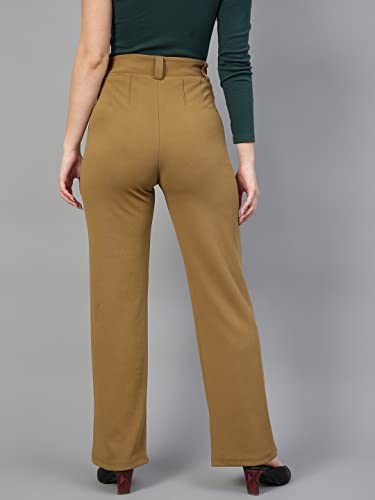 Image of KOTTY Women Polyester Blend Solid Trousers