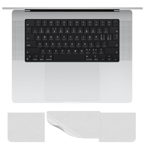 ZINGTEL 3 Pc's TrackPad (TouchPad) & PalmRest Clear TPU Skin Protector Compatible With MacBook Pro 16 inch (Pro 16.2 Inch 2021-2024 M1, M2, M3, M4...