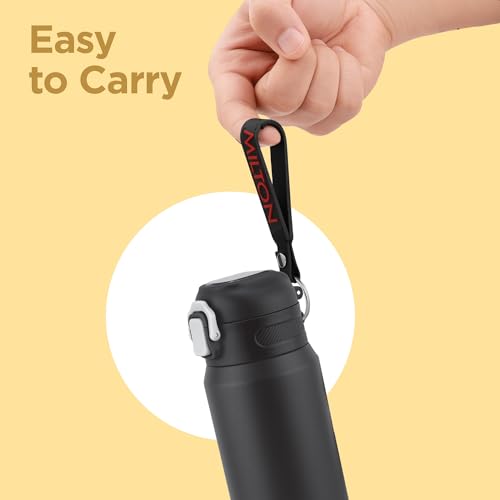 Image of Milton Swing 900 Thermosteel Water Bottle 770 ml with One Touch Safety Lock, Long Hours Hot and Cold, Leak Proof Lid, ISI Certified I Vacuum Insulated I for Office, Gym, School I Black