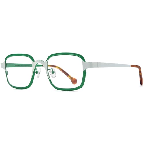 Image of FONEX Colorful Pure Titanium Glasses Frame Women Retro Round Eyeglasses