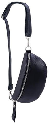 SH Leder ® Prawdziwa skóra, nerka damska męska, unisex, torba na talię na festiwal, torba na talię, mała torba crossbody damska, skórzana torba 23 x 12 cm, AVA G292, ciemnoniebieska, 23 x 12,50 x 7