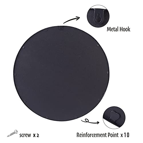 Zenmag Round Mirror For Wall,30-Inch Metal Framed Circle Mirror,Large Bathroom Mirror, Black Wall Mirror For Living Room Bedroom Entryway Decor #TOP3