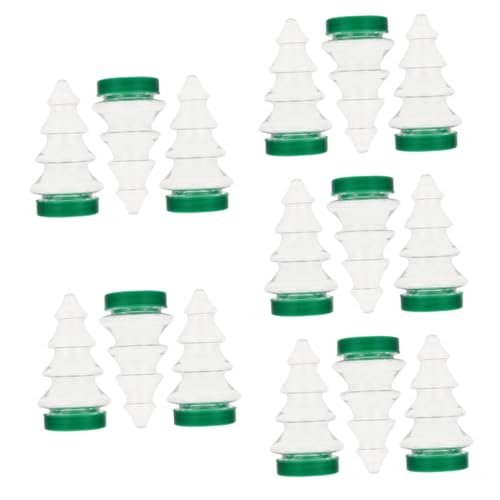Didiseaon 15 Pcs Candy Bottle Clear Fillable Candy Jar Large Glass Jar with Lid Christmas Tree Candy Jar Spice Jars Loose Tea Jar Christmas Trees Storage Bottle Candy Plate Snack Pet Plastic