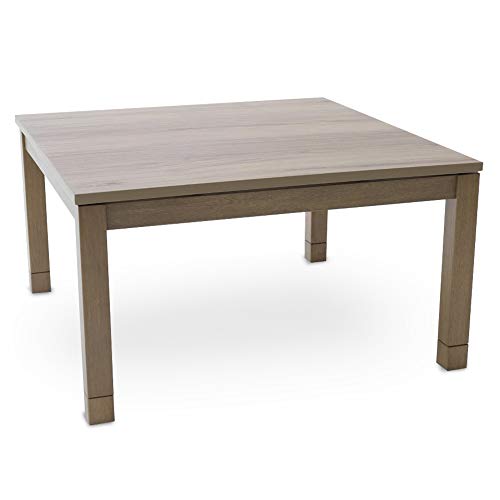 BJDesign Kotatsu - Japanese Heated Table - Wooden Chabudai Furniture with 120V Electric Heater - Low-Lying Dining and Work Desk with Temperature Control Knob (29x29in, Natural)