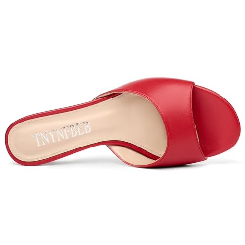 Image of TNYNFBEB Womens Low Kitten Heel Open Toe Sandals Mules Shoes Slingback Prom Party Dress Summer 1.4 Inches Heels