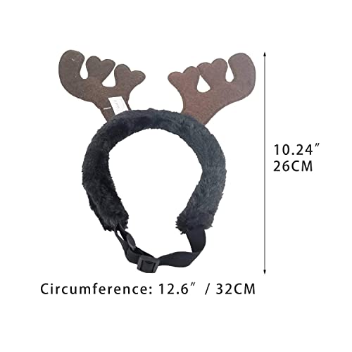 KungFu Mall Hundeweihnachtsoutfit Kleines Hundekostüm Weihnachten Rentier Geweih Mütze & Schal Weihnachten Rot Kostüm Anzug Haustier Weihnachtskostüm