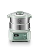 MOKKOM Electric Dough Maker with Proof Dough Function, Microcomputer Timing, 6.34Qt 304 Stainless Steel Bowl, Household Dough Maker Kitchen Flour Kneading Machine, Green