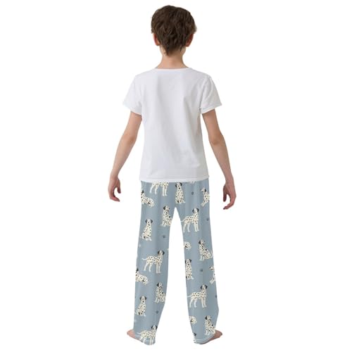 Boys' Pants Dalmatian Dogs Paw Gray Blue Long Bottoms Jogger Pants Elastic Waist Trousers with Pockets S-XL3