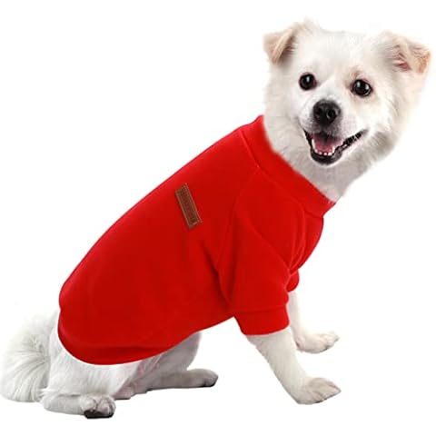 HuaLiSiJi Dog Jumpers Medium Dog Sweatshirt Dog Fleece Jumpers Dog Hoodies, The Fabric is Quite Comfortable, Soft and Warm for the Animal and Easy to Wear (Medium, Red) Cover