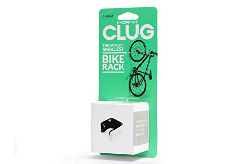 CLUG Bike Clip Indoor Outdoor Hybrid Bicycle Rack Storage System, White/Black, 33-42mm
