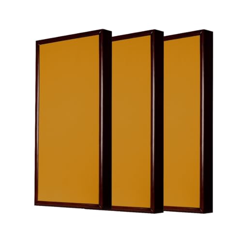 Image of Timber Acoustics Soundproofing Wooden Frame Acoustic Panels, Rockwool Safe 'n' Silent Pro. (WALNUT) [SET OF 3] (Yellow, 2'X4'X5 inch)