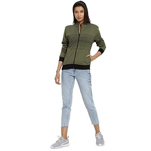 Image of PINACOLADA Women Stylish Striped Casual Jacket(AWZ19 JKHNZP01 W PLN OLBL AZ M)