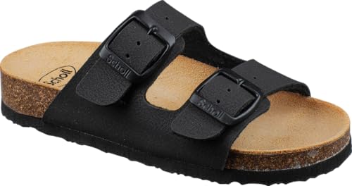 Scholl ALEX Synthetic Bis Black sandales de marche légères et ajustables