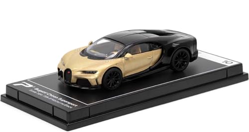 PosterCars 1:64 Die-Cast Scale Bugatti Chiron Supersport Italian Hypercar League Collection (Bugatti Chiron Gold/Black)