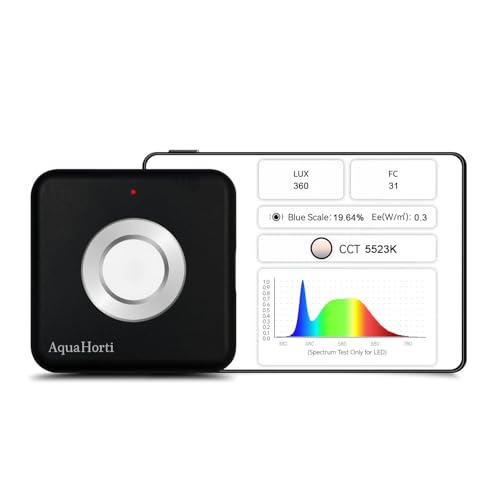 AquaHorti AH-300 LUX-Meter: Misst LED-Spektrum, CCT, LUX, Fußkandela (fc), verfügt über Blaulichtmessfunktion, LUX-Verteilung und Datenexport als...