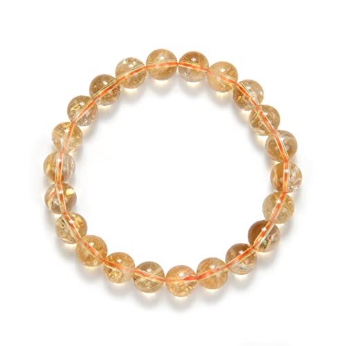 Attraction Zen Bracelet Citrine Pierre Naturelle – Pierre de l’Abondance en Lithothérapie – Bijou Énergétique Mixte Femme Homme – Fait Main avec Pierres Authentiques – Ebook Inclus