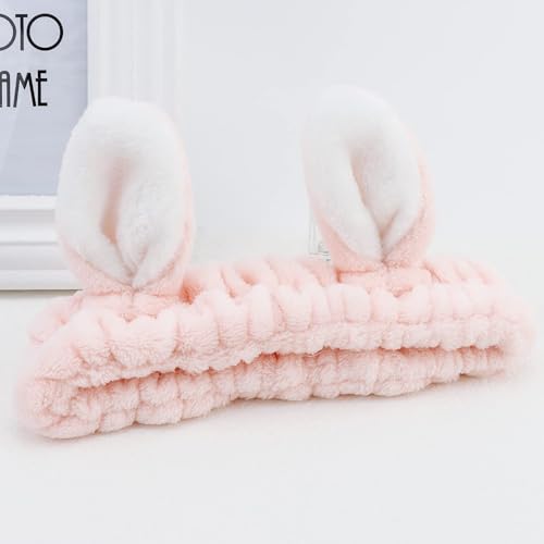 Diadema Maquillaje Mujer, 2 PCS Diadema Maquillaje, Orejas de Conejo Diademade Maquillaje, Diadema Maquillaje Elástica, Diadema Skincare Mujer, para Lavar La Cara Spa Yoga (C, Talla única) - imagen 6