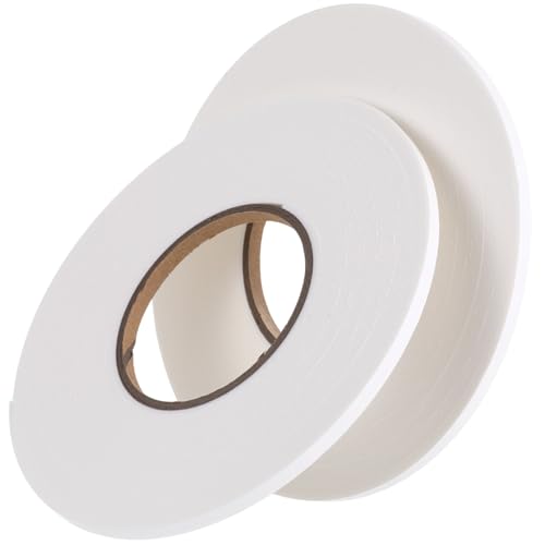 Image of Tatuo 2 Rolls Double Sided Foam Tape PE Foam Tape Sponge Soft Mounting Adhesive for DIY Craft Picture Poster Hanging(1 /4 Inch by 33 Feet,White)