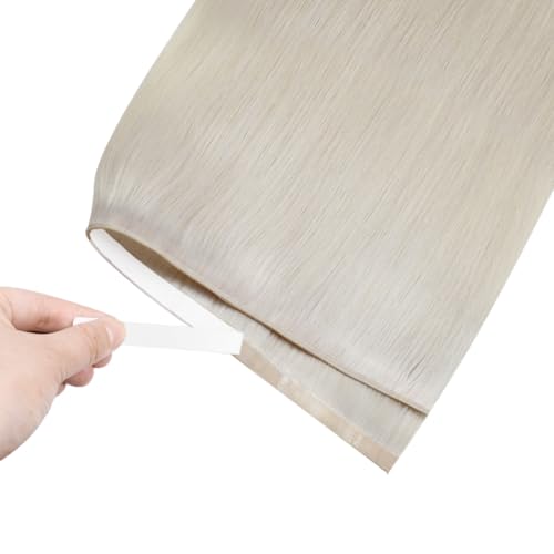Image of LaaVoo Tape in Weft Hair Extensions Platinum Blonde Genius Tape ins Hair Extensions Human hair Tape in Blonde Seamless Hair 18 inch 50G