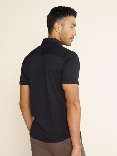 Image of DaMENSCH Men's Constant All-Degree Half Sleeve Regular fit Shirt, Pique Textured, Thermoregulating Cotton Blend, Recycled Fabric Shirts Stylish