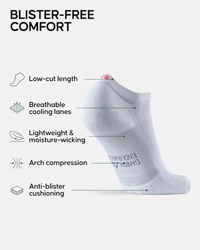 DANISH ENDURANCE Low-Cut Long Distance Running Socks, Sweat Wicking, Cushioned & Anti-Blister, for Men & Women, 3 & 5-Pack