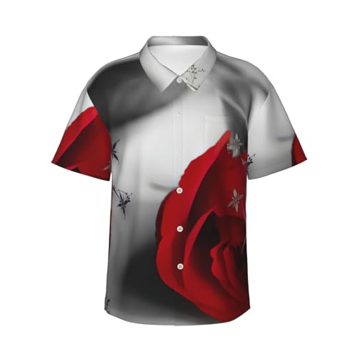 Chemise de vacances Red Rose 1 légère et fleurie pour la plage