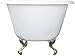 Kingston Brass VCT3D483018NT8 Aqua Eden Clawfoot Tub, White/Brushed Nickel