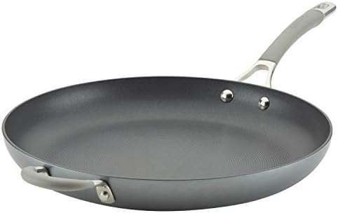Circulon 81401 14" Helper Handle Hard Anodized Aluminum Skillet, 14 Inch, Oyster Gray