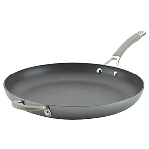 Circulon 81401 14″ Helper Handle Hard Anodized Aluminum Skillet, 14 Inch, Oyster Gray