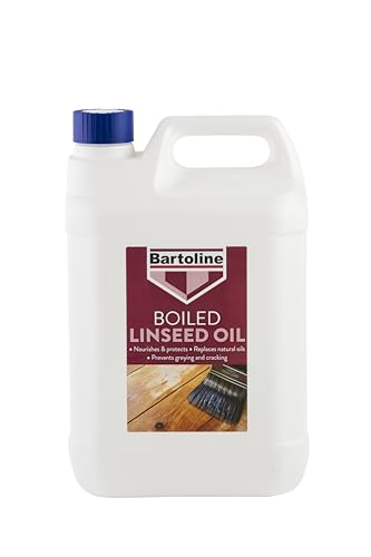 Bartoline Boiled Linseed Oil 5L Fast-Drying Wood Treatment for Softwood Garden Furniture Nourishes Restores & Protects Outdoor Timber - Weather-Resistant Finish