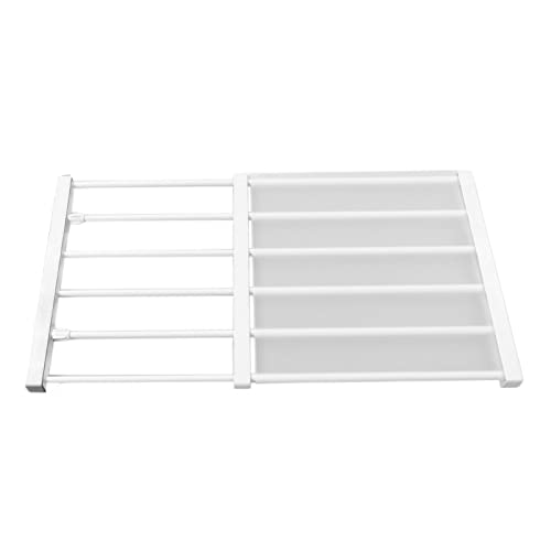 Tomantery Estante Extensible con Barra de Tensión Ajustable para Armario de 16,5 Pulgadas de Ancho, Estante sin Clavos para Ahorrar Espacio para Almacenamiento de Ropa, Libros, Zapatos para (50‑80