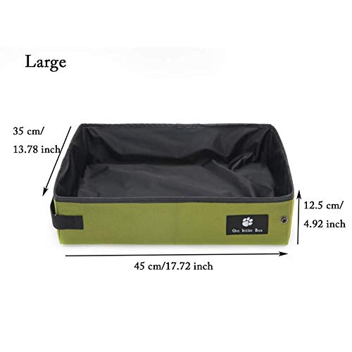 Misyue Cat Outdoor Collapsible Litter Box Light Weight Soft Foldable Waterproof Pet Cat Easy Cleaning Litter Pan Portable For Travel (L) Color :Black #TOP5