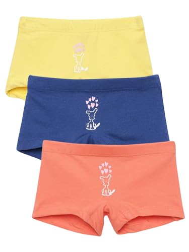 Image of mackly Girls Boxers (Pack of 3) - Cotton Boxer Shorts, Seamless Comfort, Mid Waist Boyshorts Panties