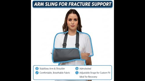 Image of Water Resistant Arm Sling for Fracture || Stylish Shoulder Support Bag for Men, Women, Kids || Padded Strap || Left /Right Hand Immobilizer || Designer Arm Pouch..