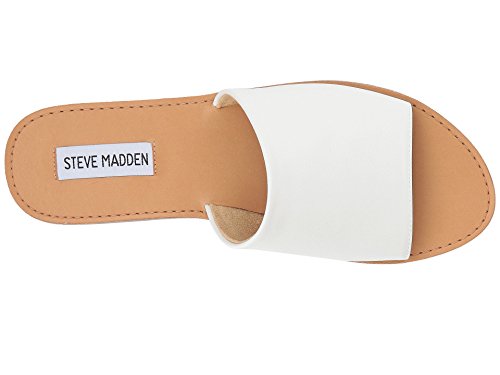 Steve Madden Steve Madden Women's Grace Slide Sandal, white, 6 M US