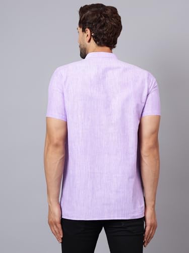 Image of LATEST CHIKAN Men's Cotton Regular Casual Strped Short Kurta Half Sleeves - (SK-LJ.DS.AS)