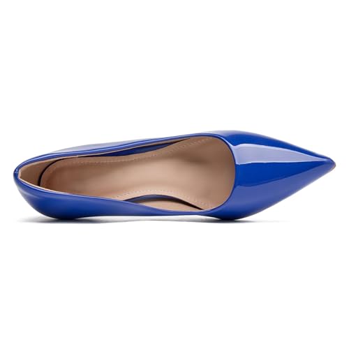 Image of Women's Low Kitten Heel Pumps Classic Fashion Dress Pumps Simple Heeled Shoes for Office Work