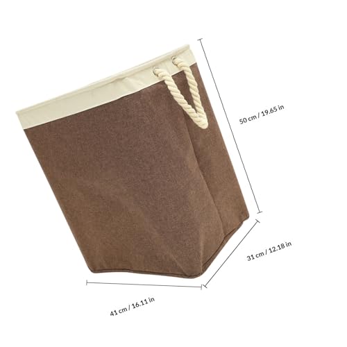 Cesto de ropa sucia plegable para el baño o dormitorio café 3