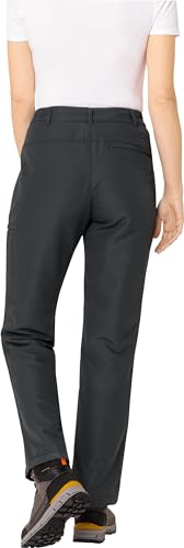 NORDCAP Damen Thermohose, Funktionelle Sporthose in Anthrazit, Wasserabweisende, atmungsaktive Wanderhose, Lange Freizeithose, Gr. 22
