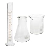 Flacon en verre de chimie - que vous meniez des expériences de chimie des recherches scientifiques, cet ensemble est un outil pour des mesures précises et précises, des béchers en verre
